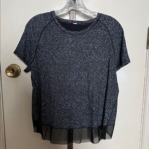 lululemon athletica Black and Gray Short Sleeve Top